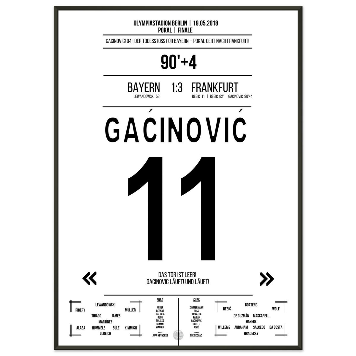 Gacinovic's 70-Metre Run to Cup Glory Against Bayern 2018