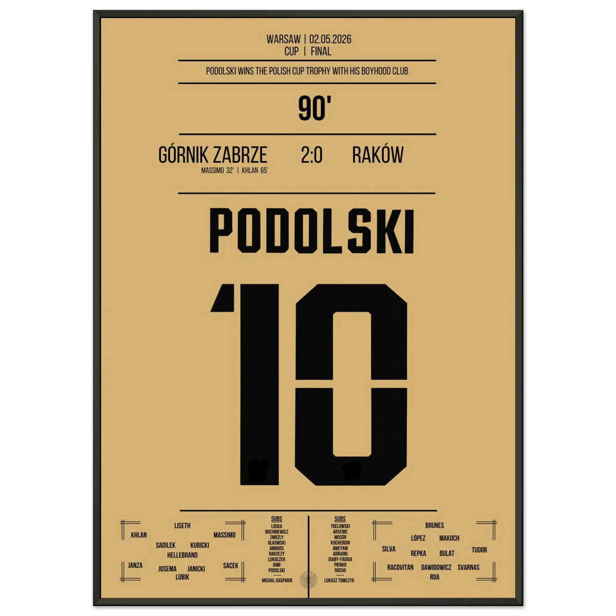 Podolski celebrates the Polish cup triumph with his boyhood club