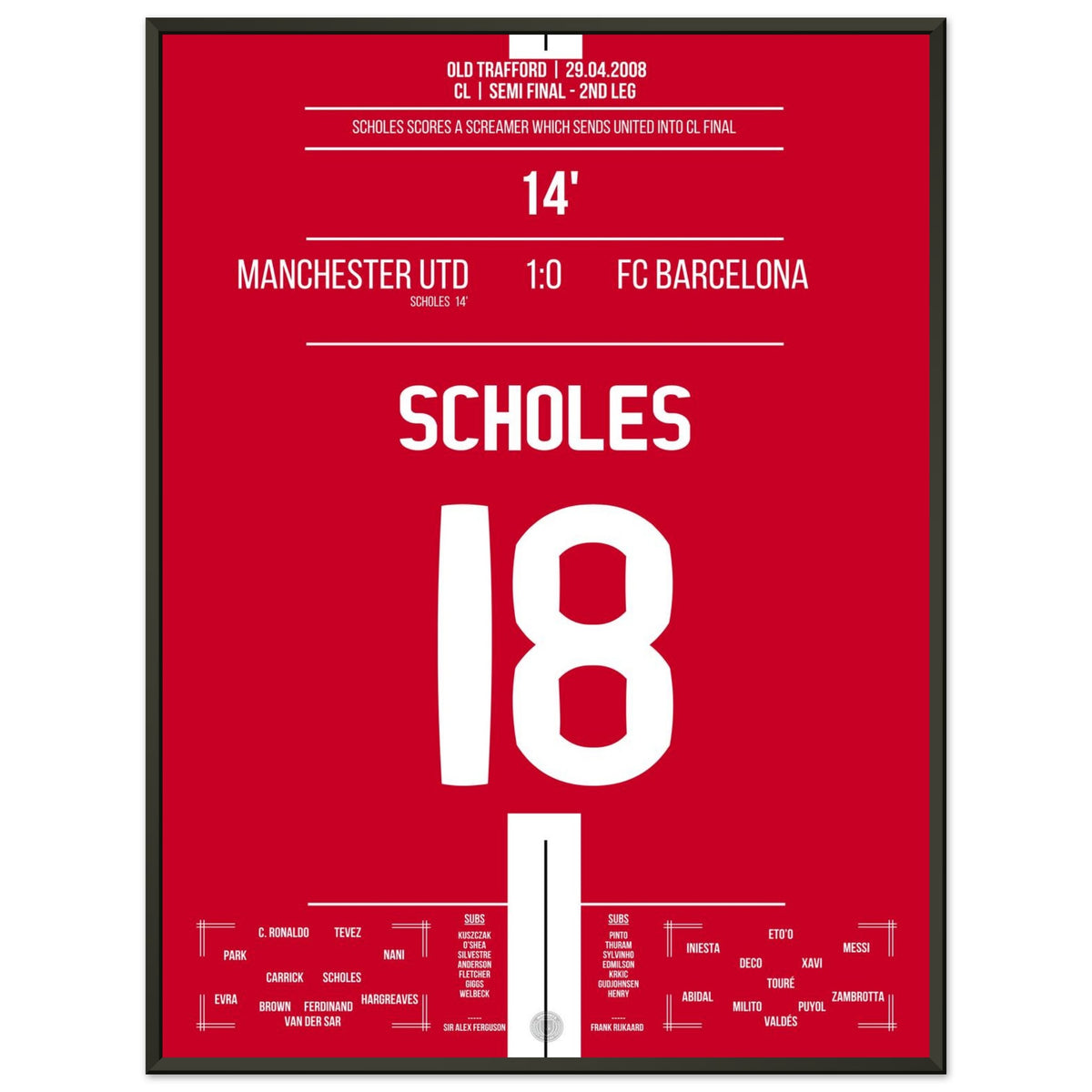 Scholes Fires United into the 2008 Final with a Dream Goal