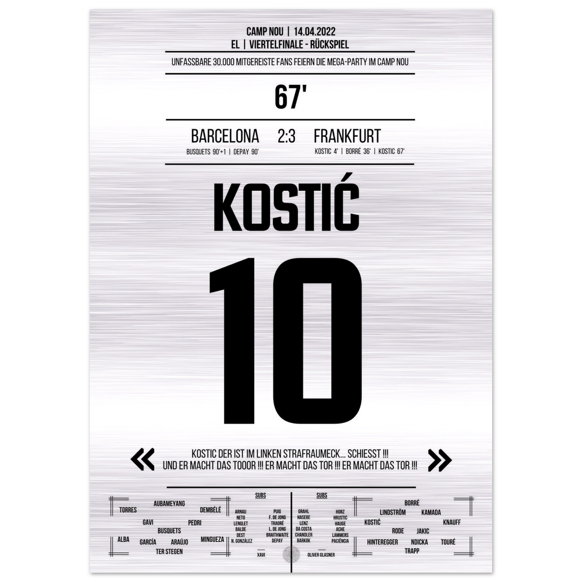 Kostic's Galavorstellung bei Frankfurt's großer Party im Camp Nou – Metal Edition