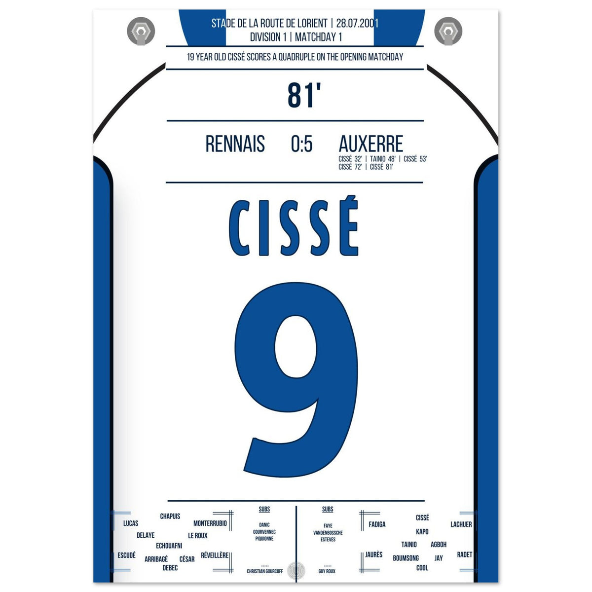19-year-old Cissé nets four on the opening day for Auxerre