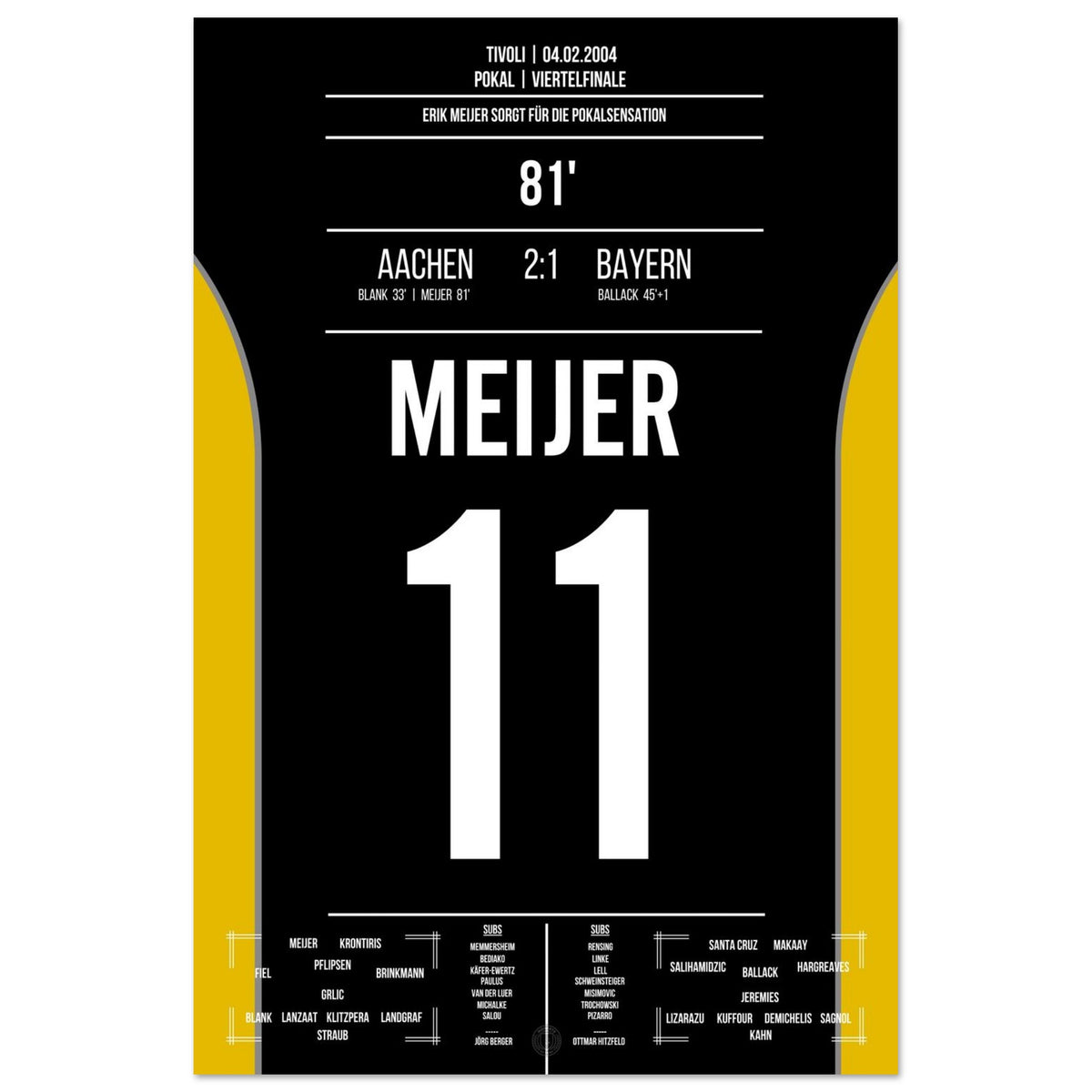 Meijer Heads Aachen to Cup Sensation Against Bayern in 2004