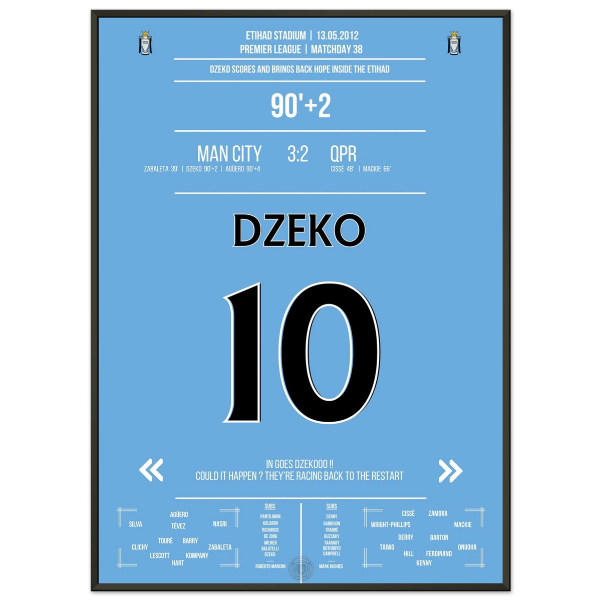 Dzeko trifft per Kopf und leitet City's legendäre Aufholjagd ein