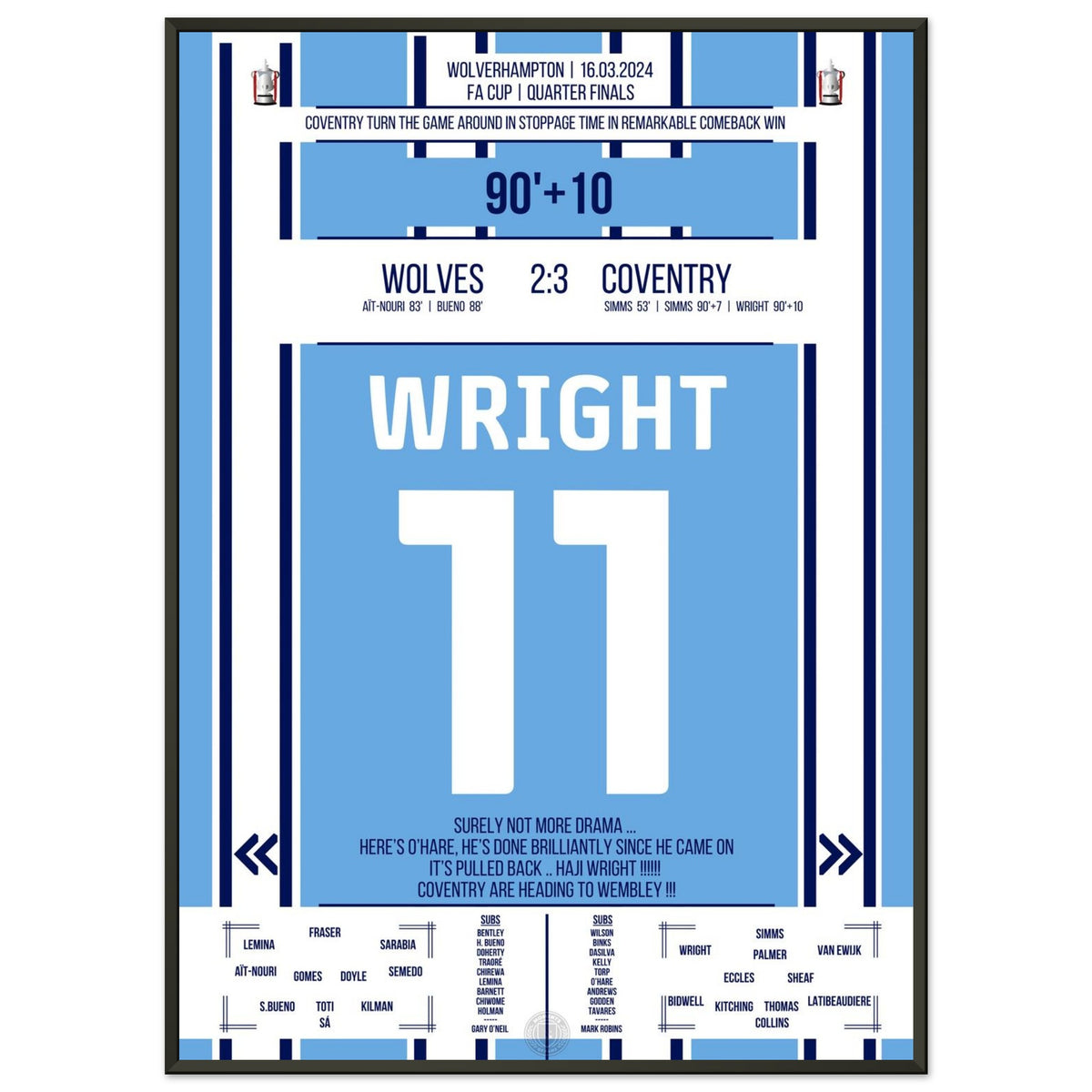 Haji Wright fires Coventry to Wembley in stoppage time