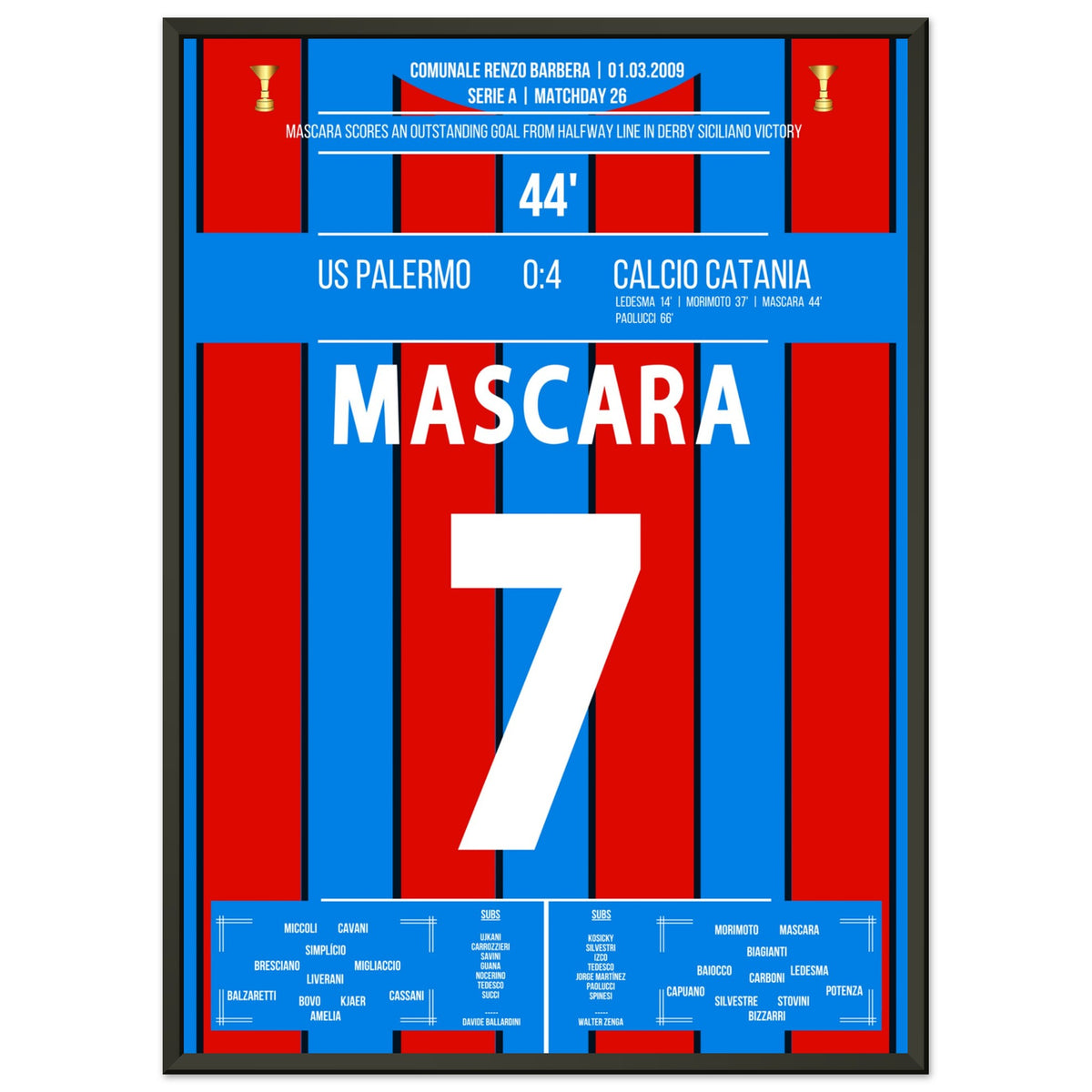 Mascara scores from the halfway line in Catania's furious derby win