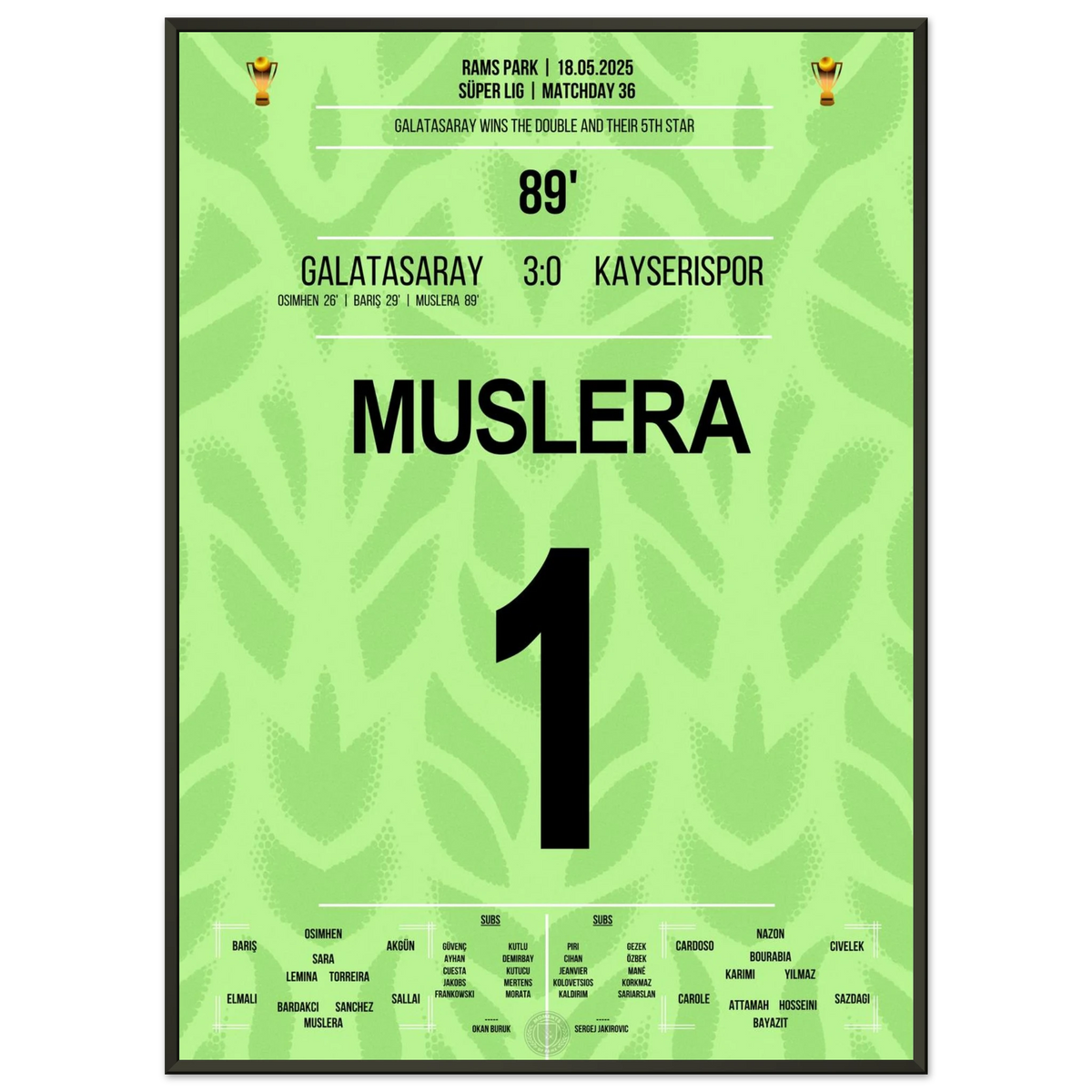 Muslera scores from the penalty spot to seal the title