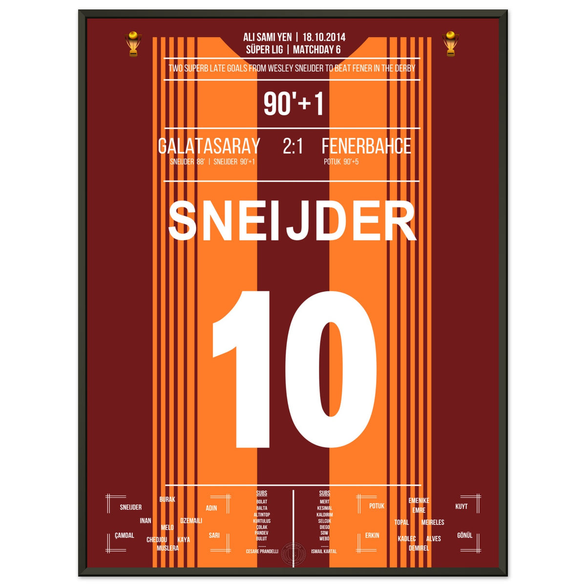 Sneijder decides derby against Fener with two wonder goals in 2014
