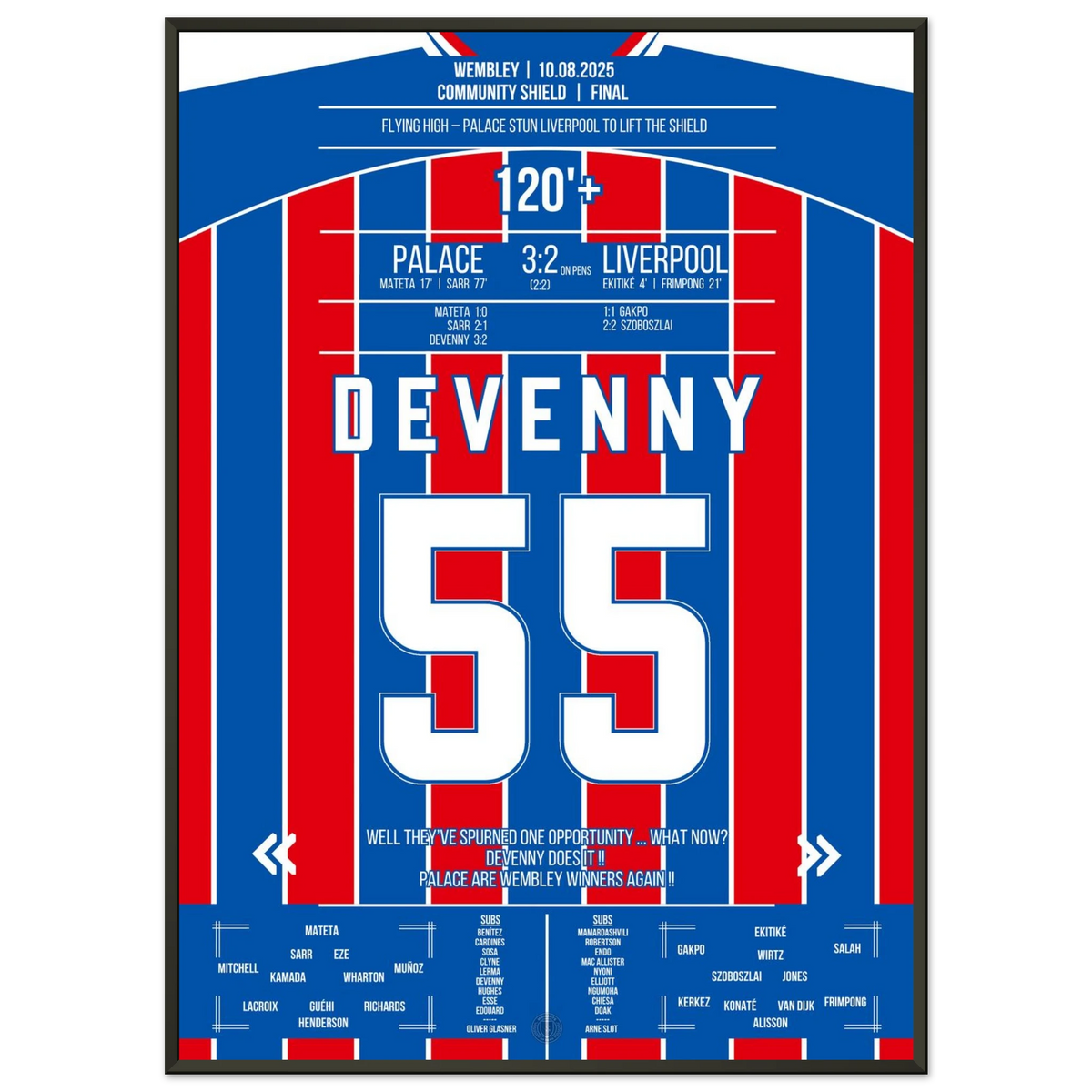 Devenny ice-cold: Palace claims the Shield from the spot