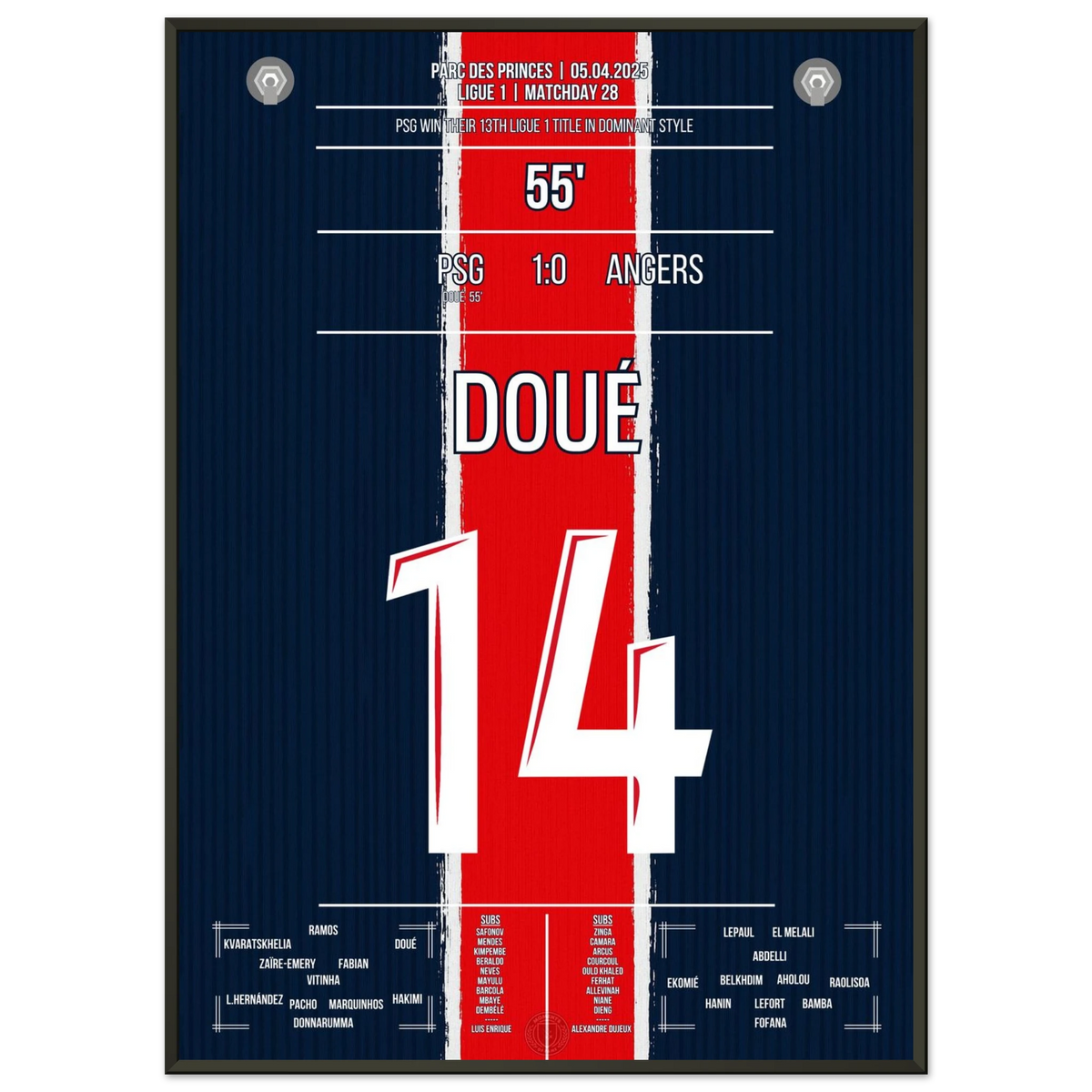 Doué scores as Paris claim their 13th league title