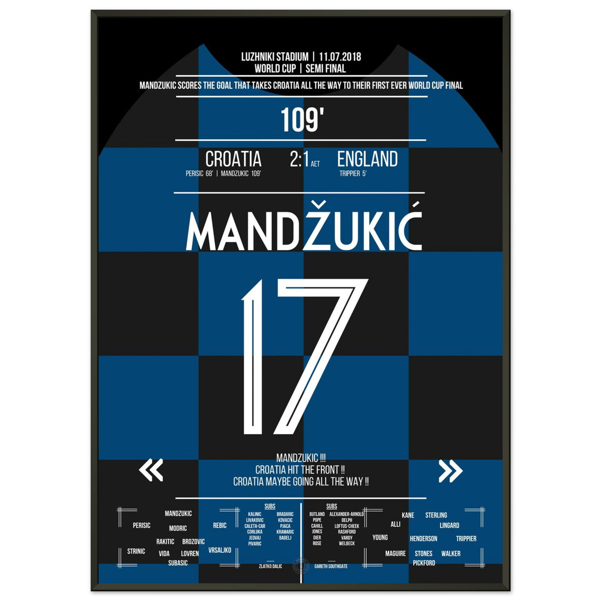 The goal to the World Cup final! Mandzukic fires Croatia past England in 2018