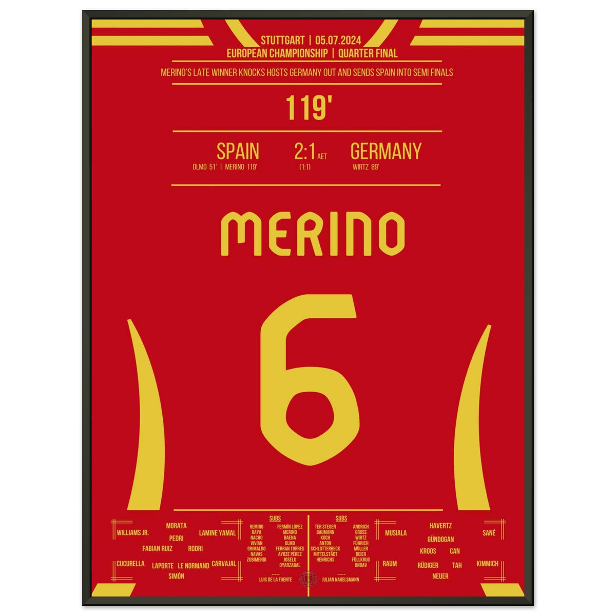 Mikel Merino heads Spain into the semi-final in the dying minutes