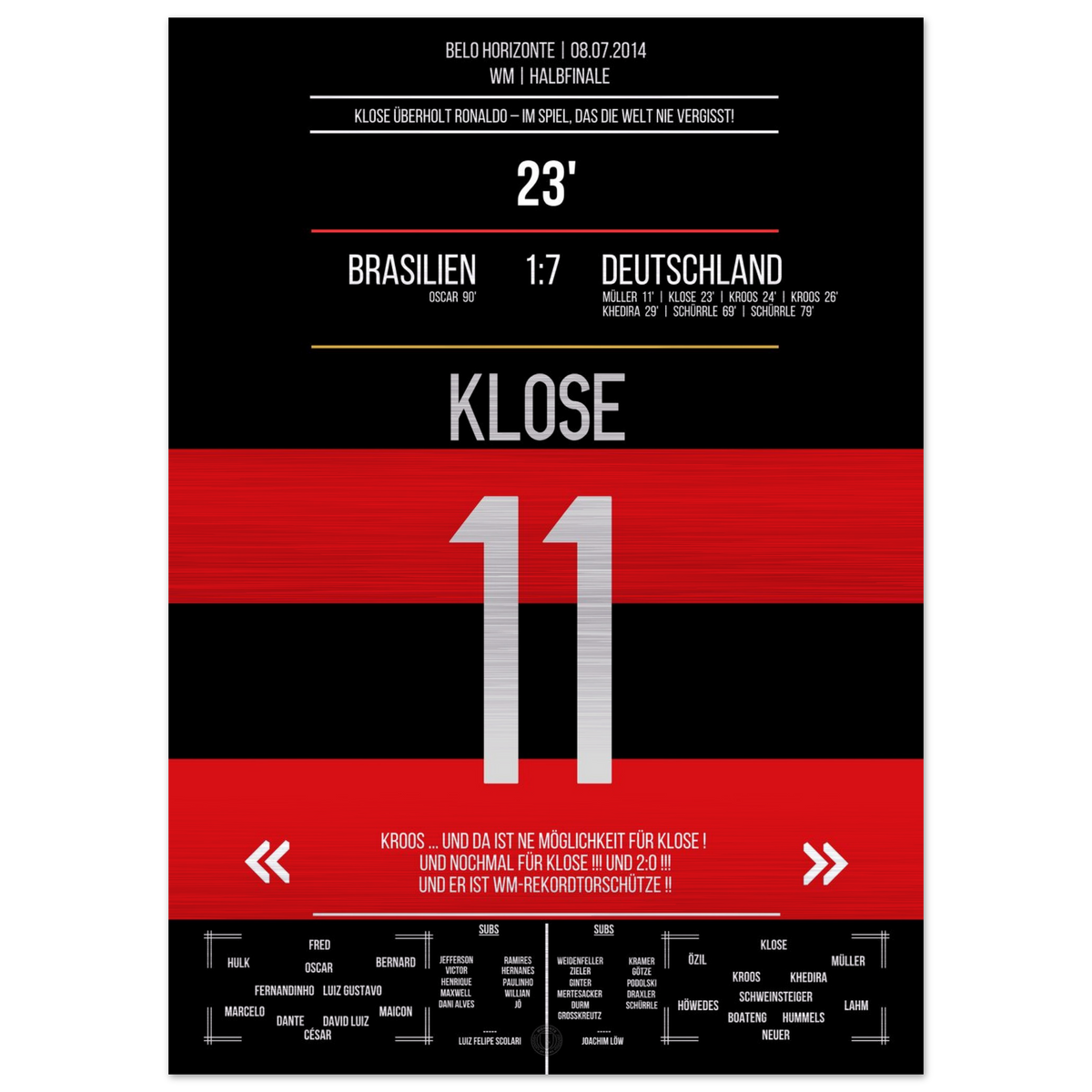 Kloses WM-Rekordtor im 7-1 Sieg Deutschland - Brasilien 2014 – Metal Edition