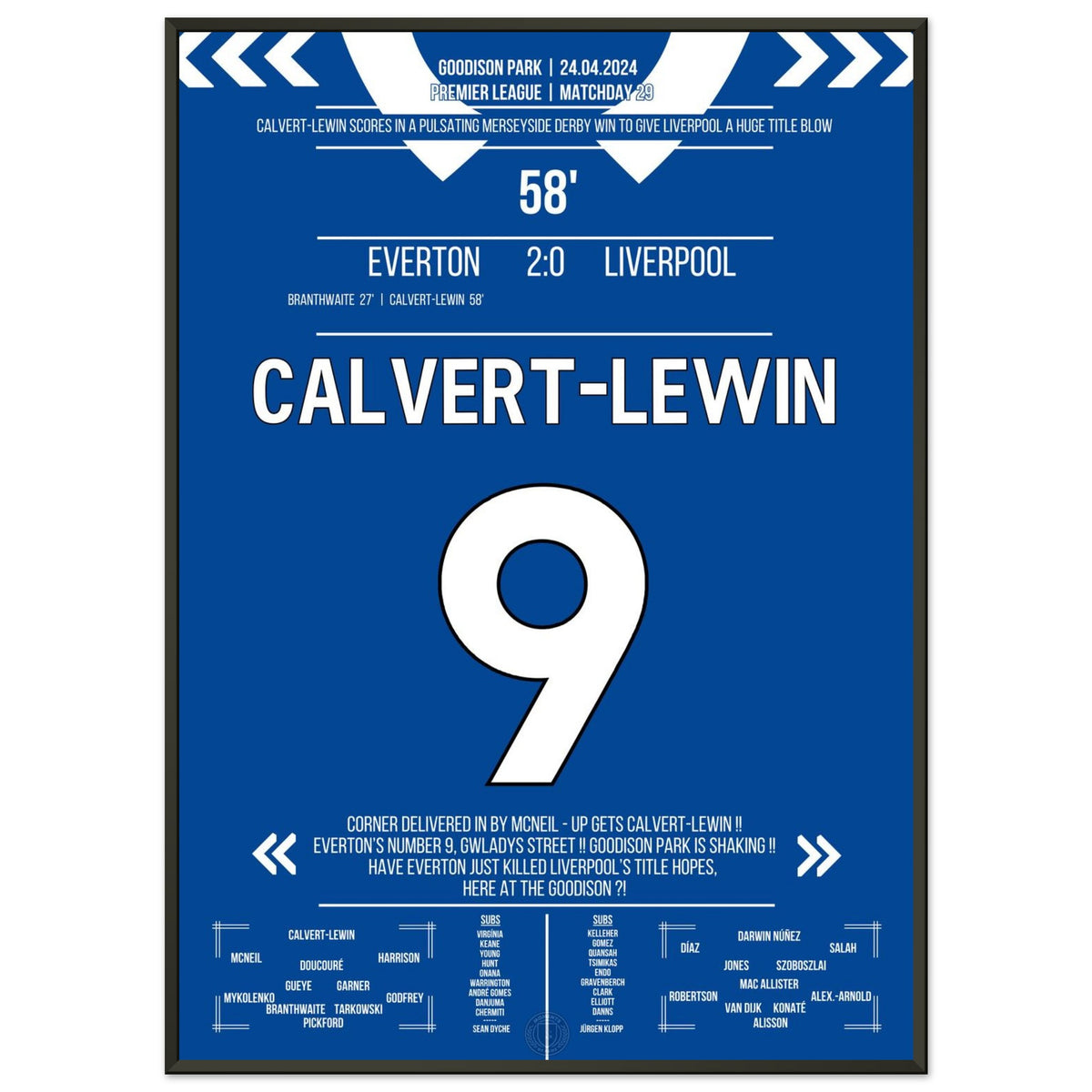 Calvert-Lewin scores the winner in the Merseyside Derby