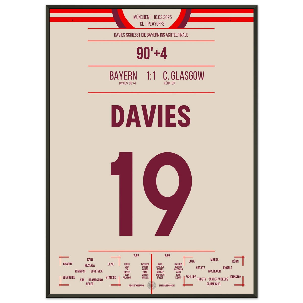 Davies rescues Bayern with stoppage-time equaliser to reach the CL round of 16