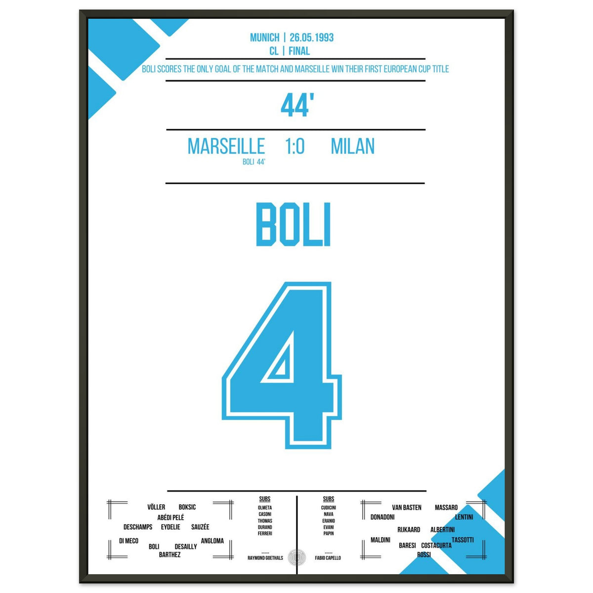 Boli's header decides the first CL final in 1993