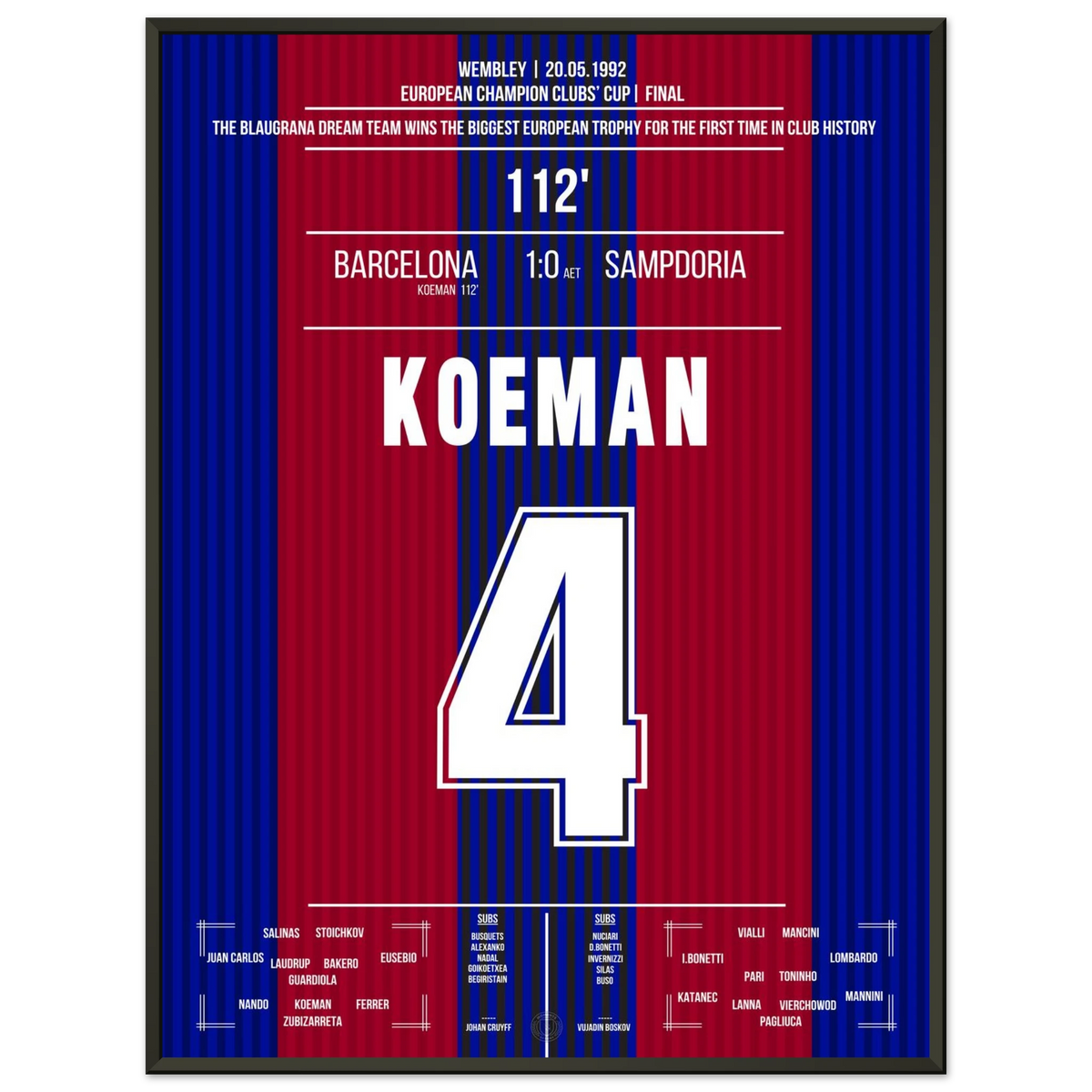 Koeman's free-kick goal seals 1992 European Cup triumph