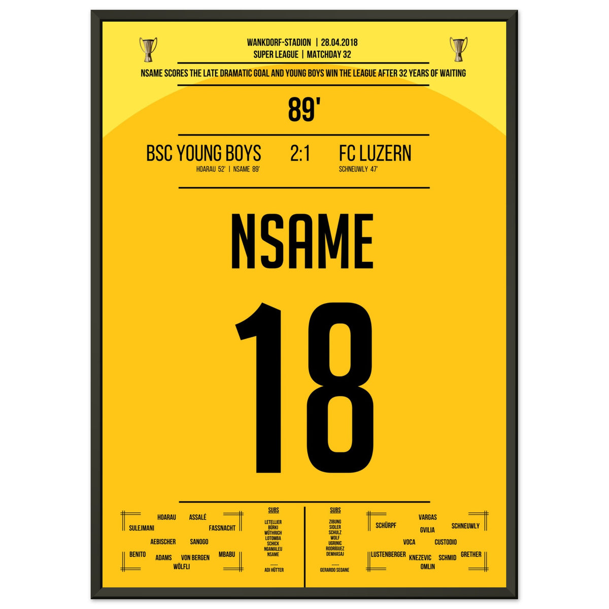 Nsame's winning goal secures Young Boys Bern's first title in 32 years