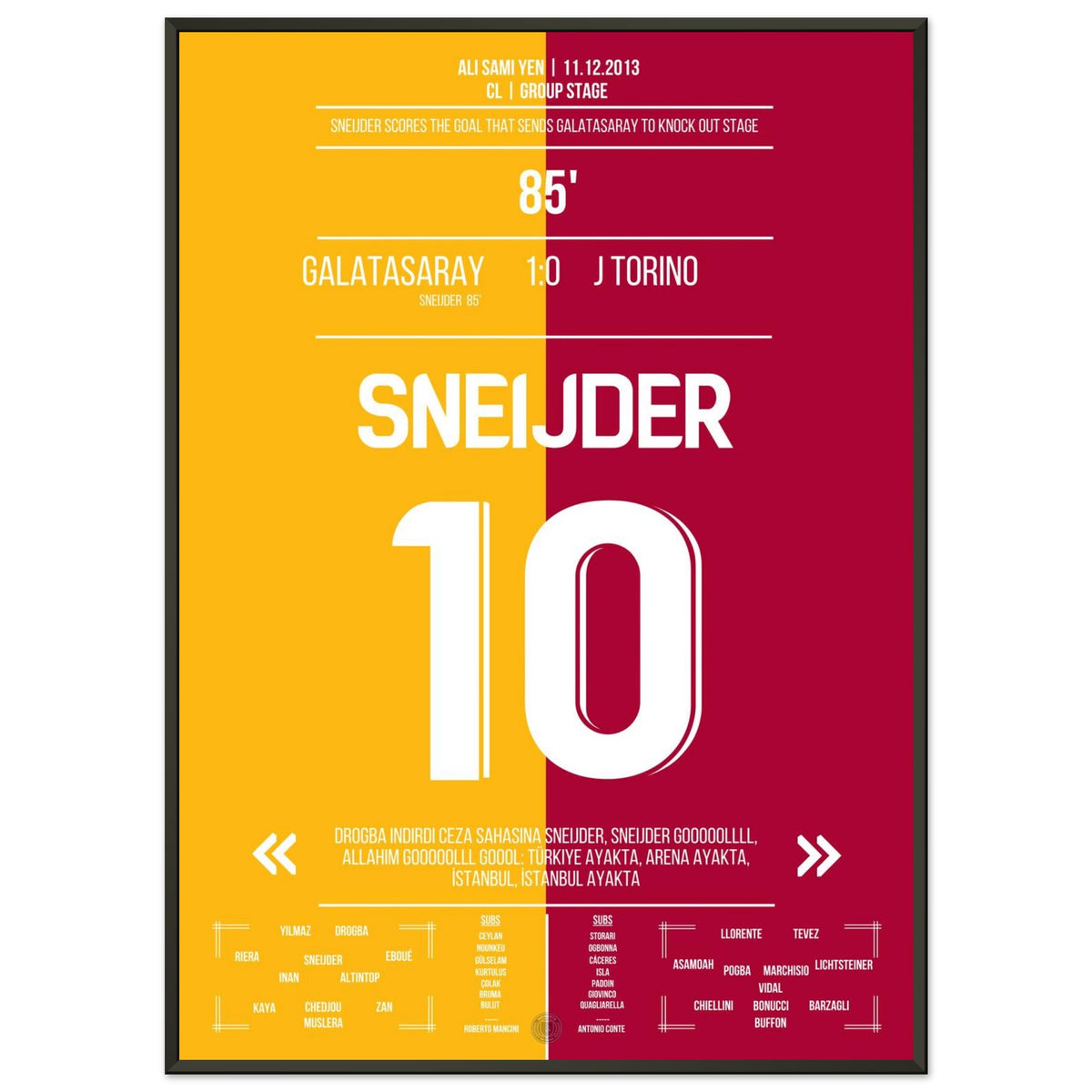 Sneijder completes the sensation! Galatasaray knock Turin out of the CL in 2013