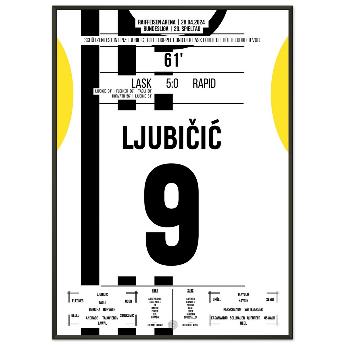 Ljubicic's brace in the 5-0 win over Rapid