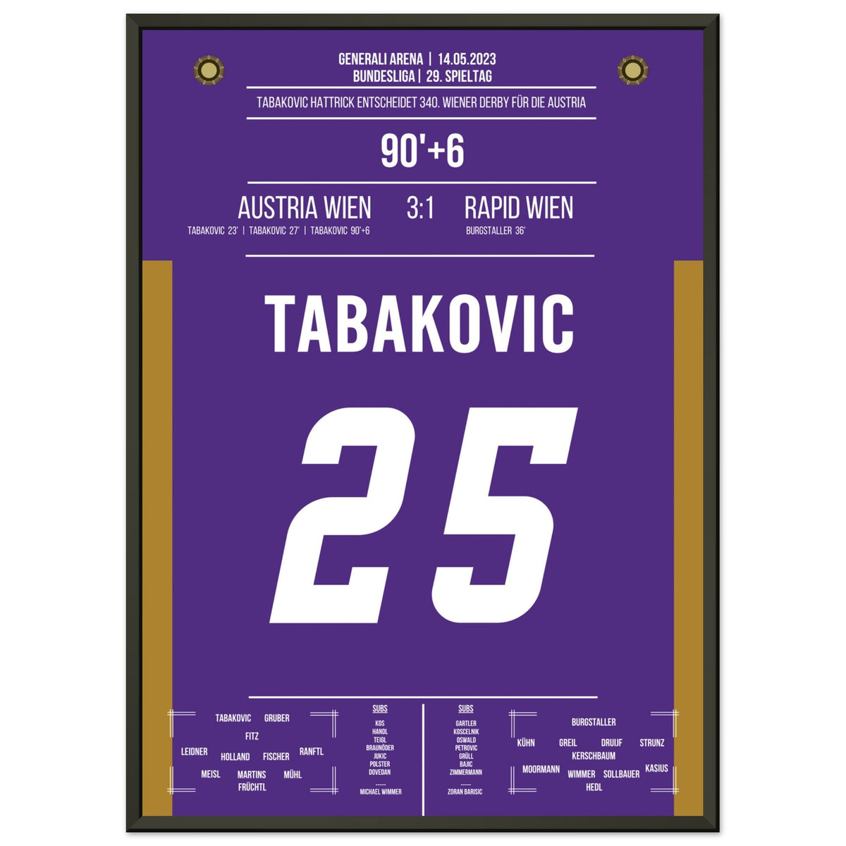 Tabakovic's hat-trick in the 340th Vienna derby