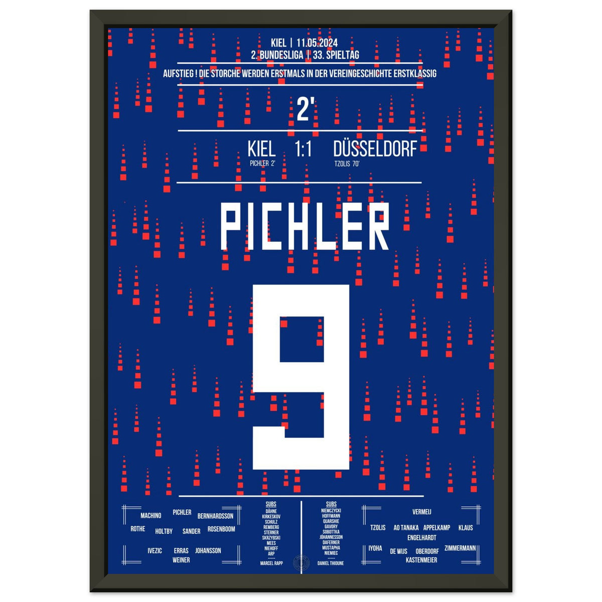 Pichler scores and the storks celebrate the first Bundesliga promotion in the club's history.