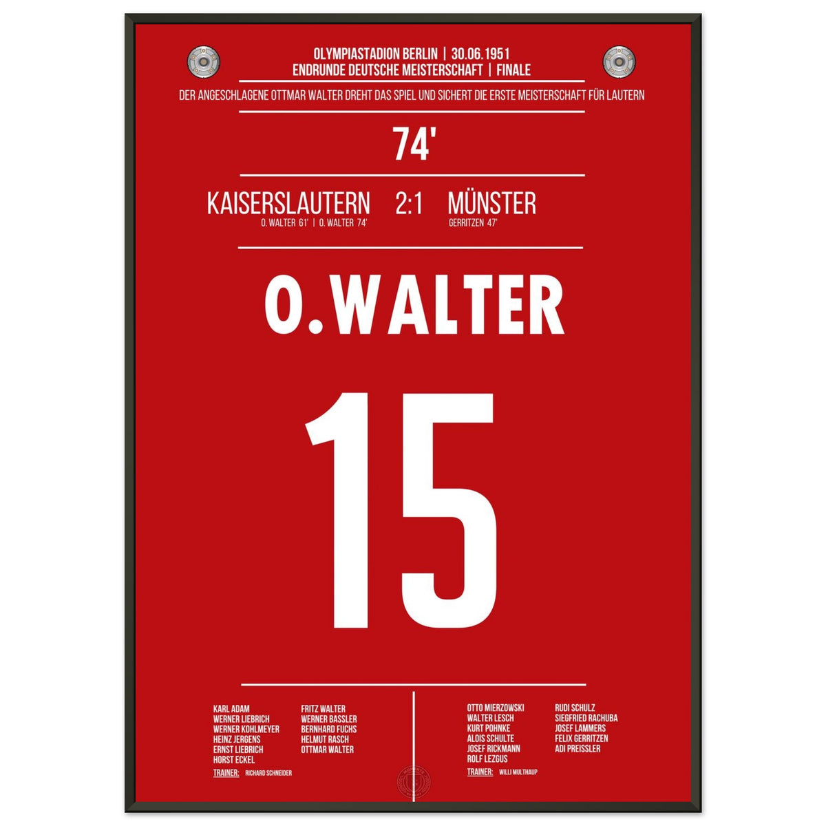 Ottmar Walter schießt den FCK zur ersten deutschen Meisterschaft