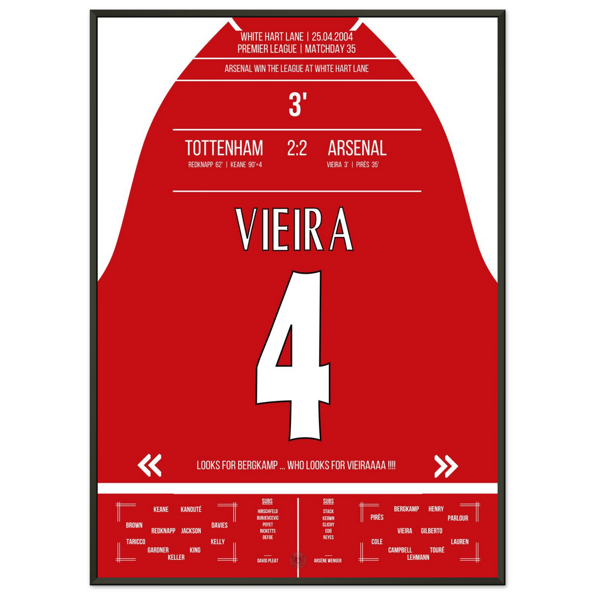 Vieira's Tor beim Gewinn der Meisterschaft an der White Hart Lane 2004