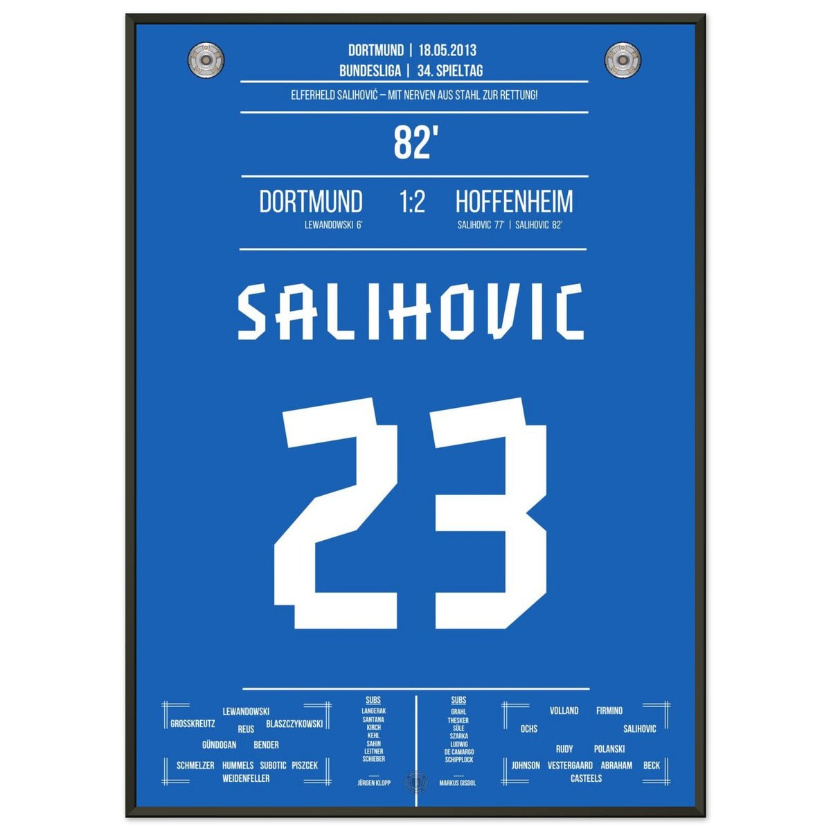 Salihovic Elfmeter rettet Hoffenheim vor dem Abstieg in 2013