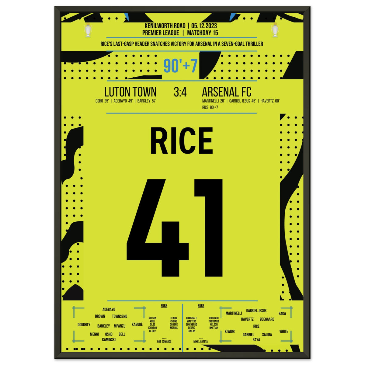 Rice köpft Arsenal in letzter Sekunde zum Auswärtssieg