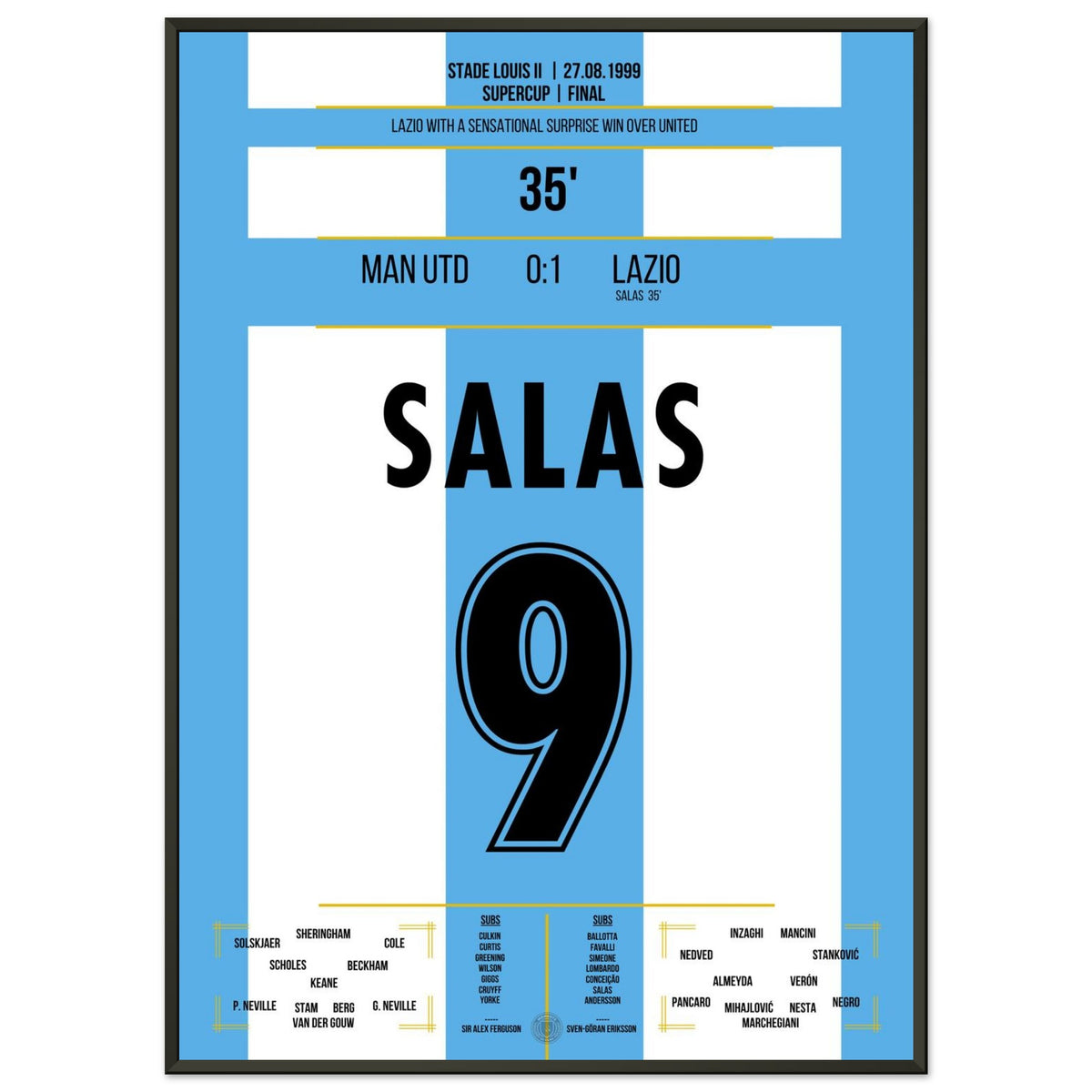 Salas in the final against Man Utd in 1999
