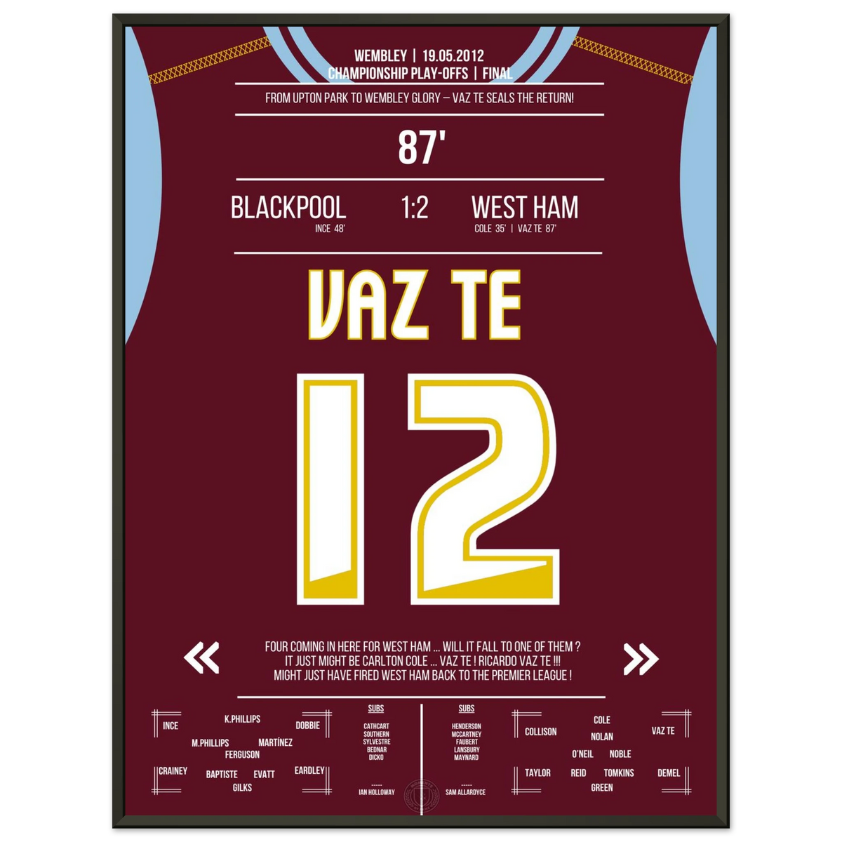 Vaz Te fires West Ham back into the Premier League