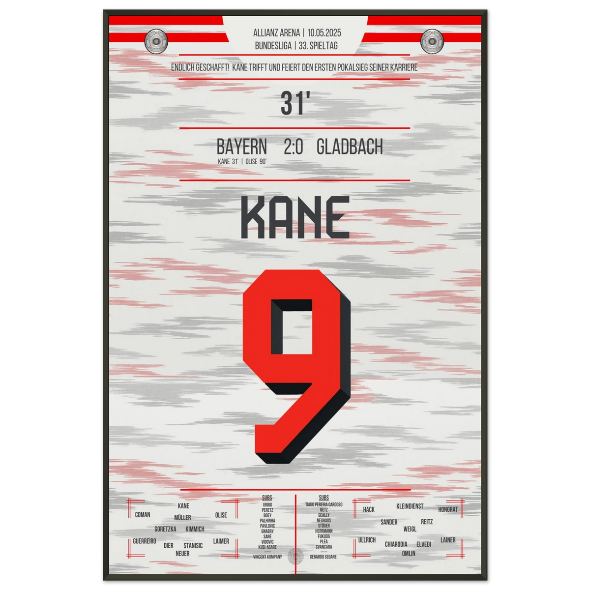 Kane trifft und holt ersten Titel seiner Karriere beim Gewinn der deutschen Meisterschaft