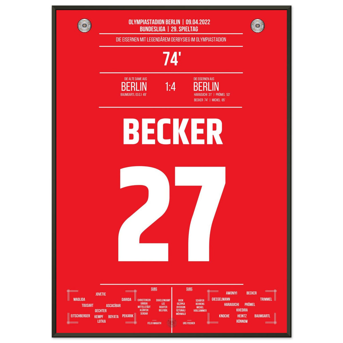Union mit dem dritten Derbysieg der Saison 21/22 gegen Hertha