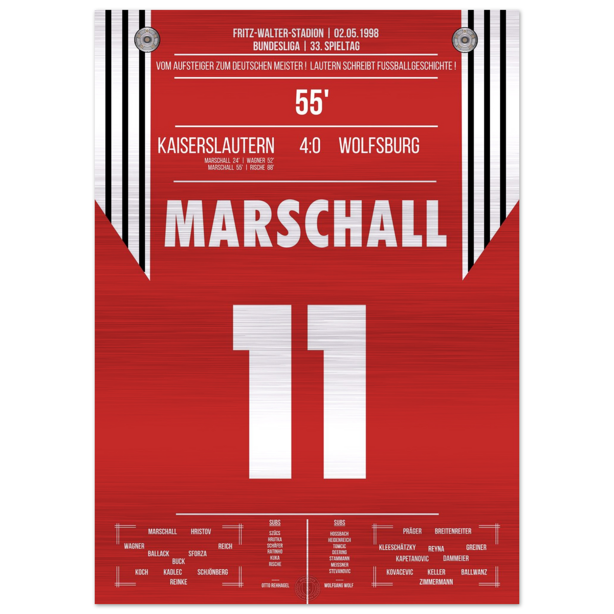 (Metal Print) Vom Aufsteiger zum Deutschen Meister - Lautern's sensationeller Gewinn der Meisterschaft