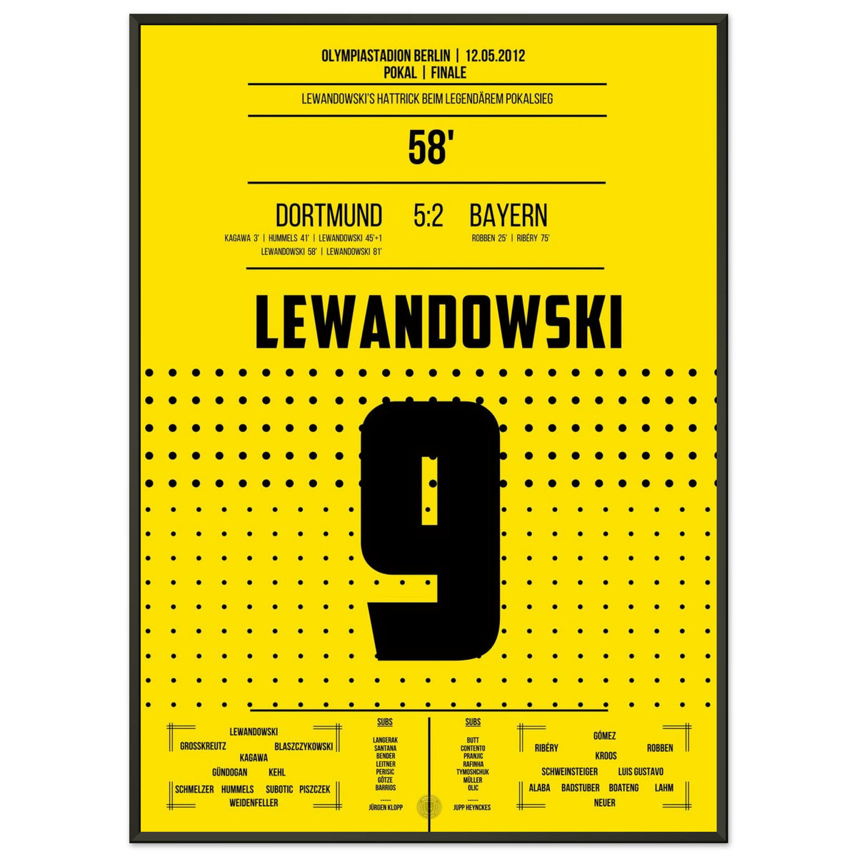 Lewandowski Hattrick im Pokal Finale gegen Bayern 2012