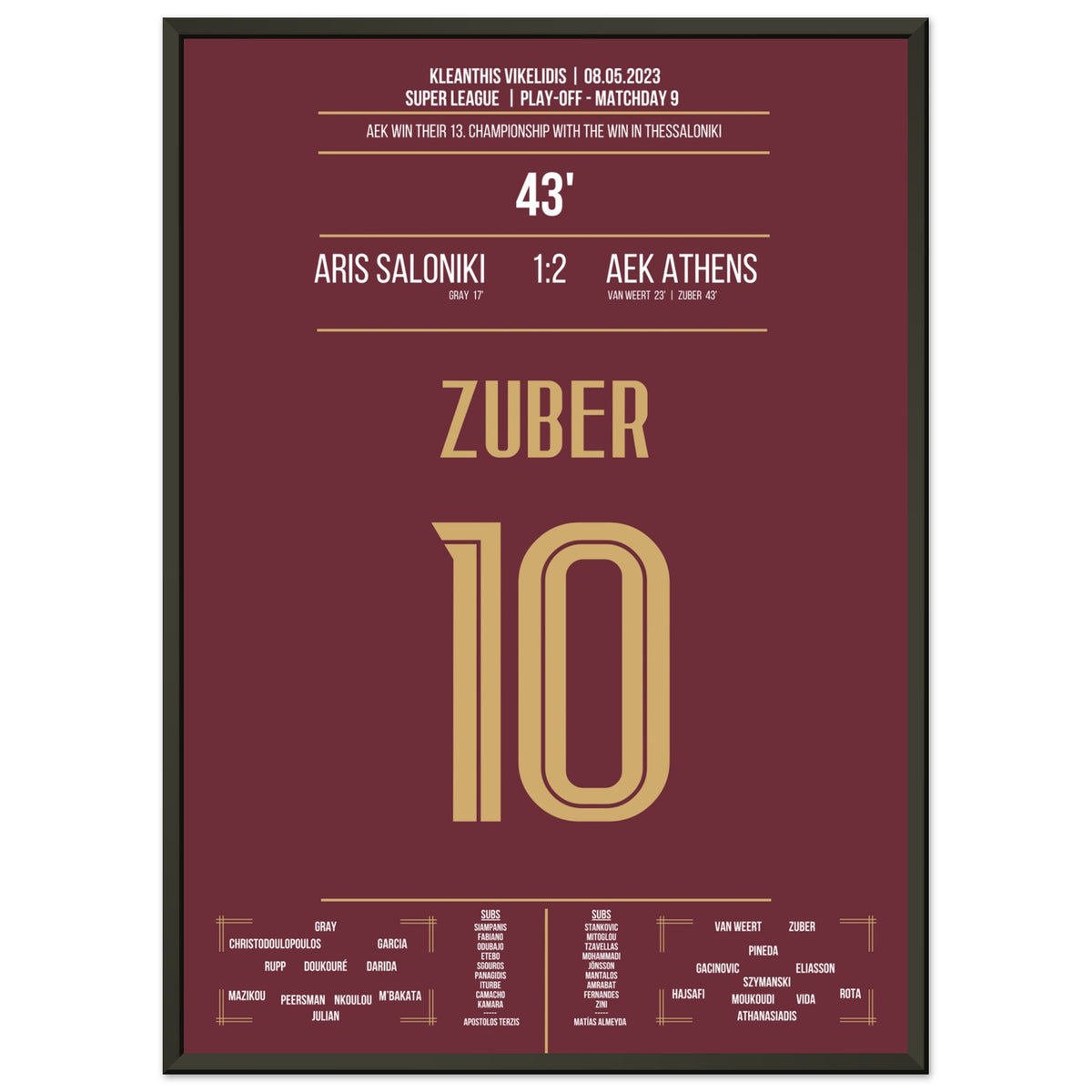 Zuber's goal to AEK's 13th championship