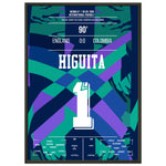 Higuita's Scorpion-Kick gegen England 1996 50x70-cm-20x28-Schwarzer-Aluminiumrahmen