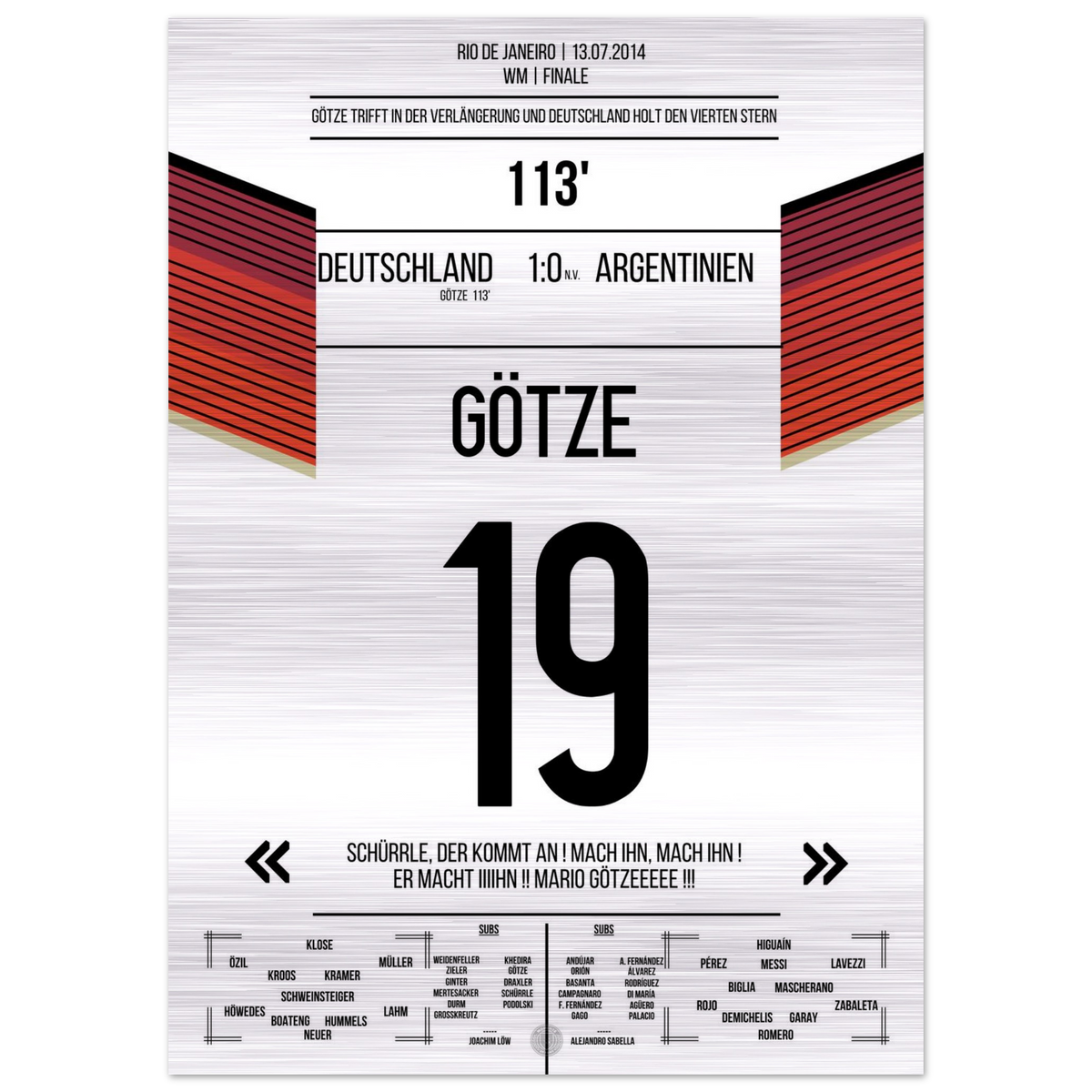 (Metal Print) Götzes Tor zum WM-Triumph 2014