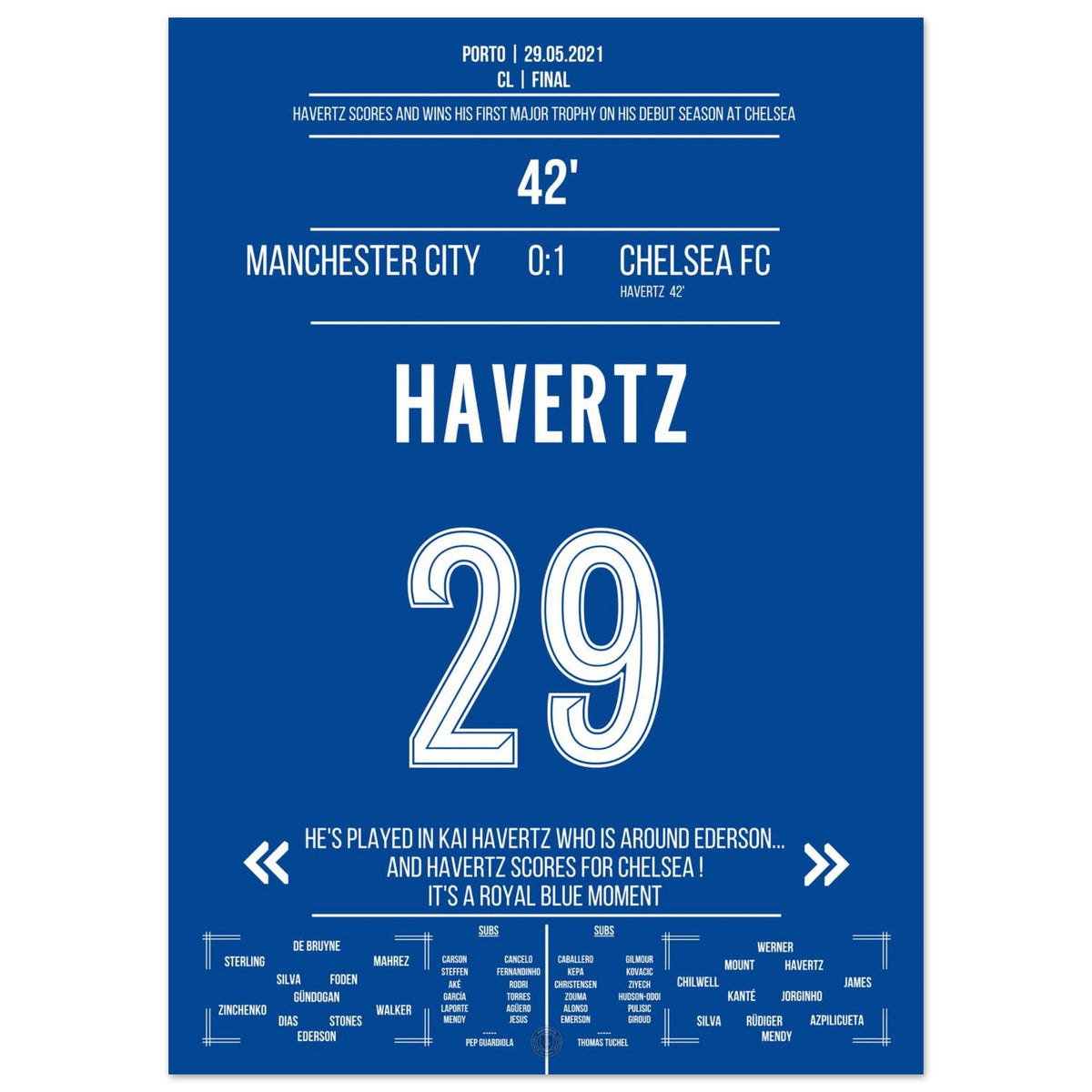 English final 2021 decided by Kai Havertz's goal