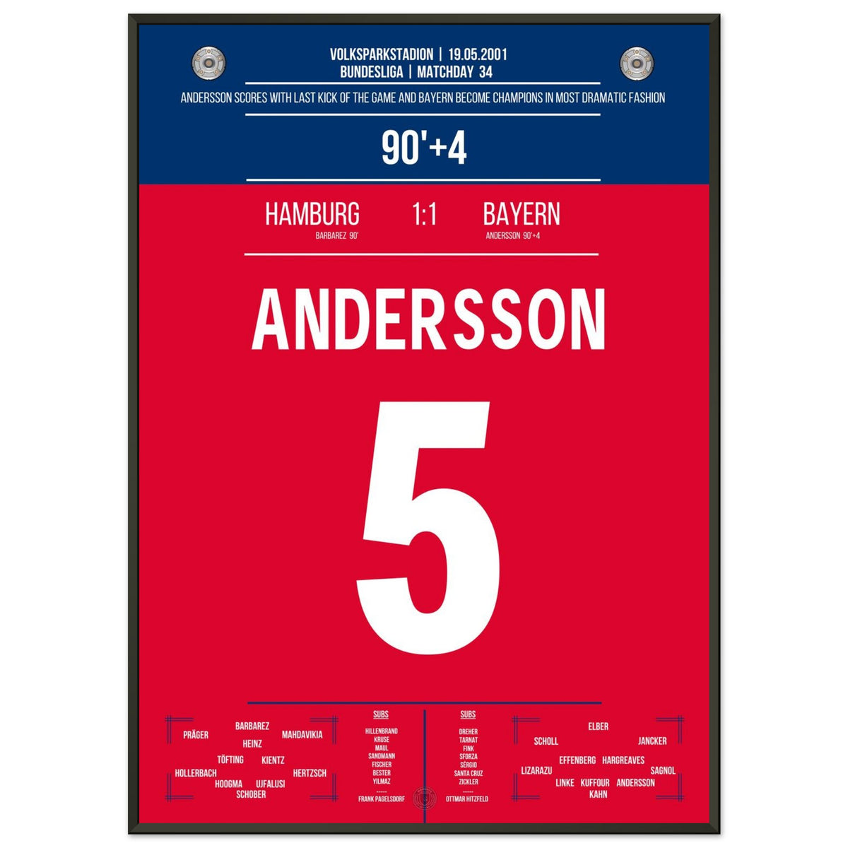 Anderssons legendärer Freistosstreffer zur Last-Minute Meisterschaft 2001