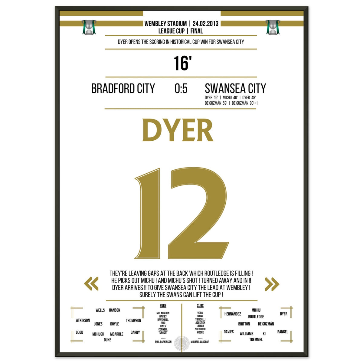 Dyer scores in Swansea's historic cup victory in 2013