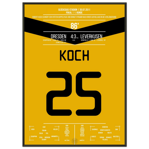 Koch scores twice and leads Dresden into overtime in legendary cup victory against Leverkusen