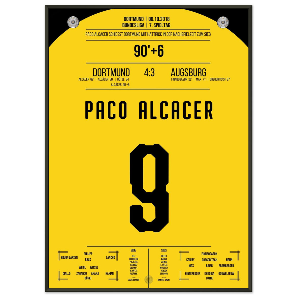 Alcacer's perfekter Last-Minute-Freistoß zum Sieg gegen Augsburg 2018