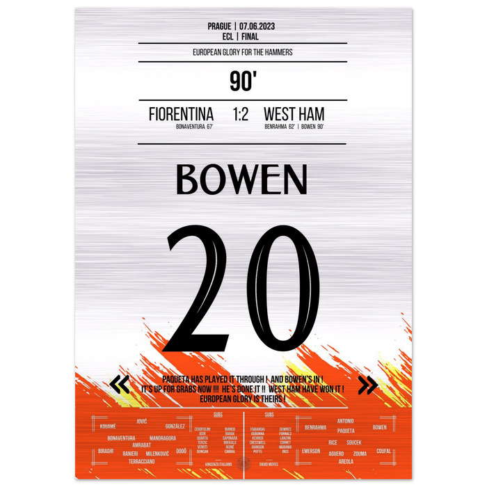Bowen's Last-Minute Winner Seals European Cup Triumph for the "Hammers" – Metal Edition