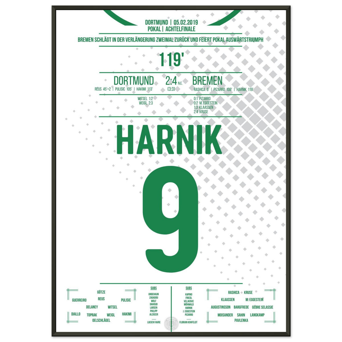 Harnik schießt Bremen ins Elfmeterschiessen des Pokal Viertelfinals 2019