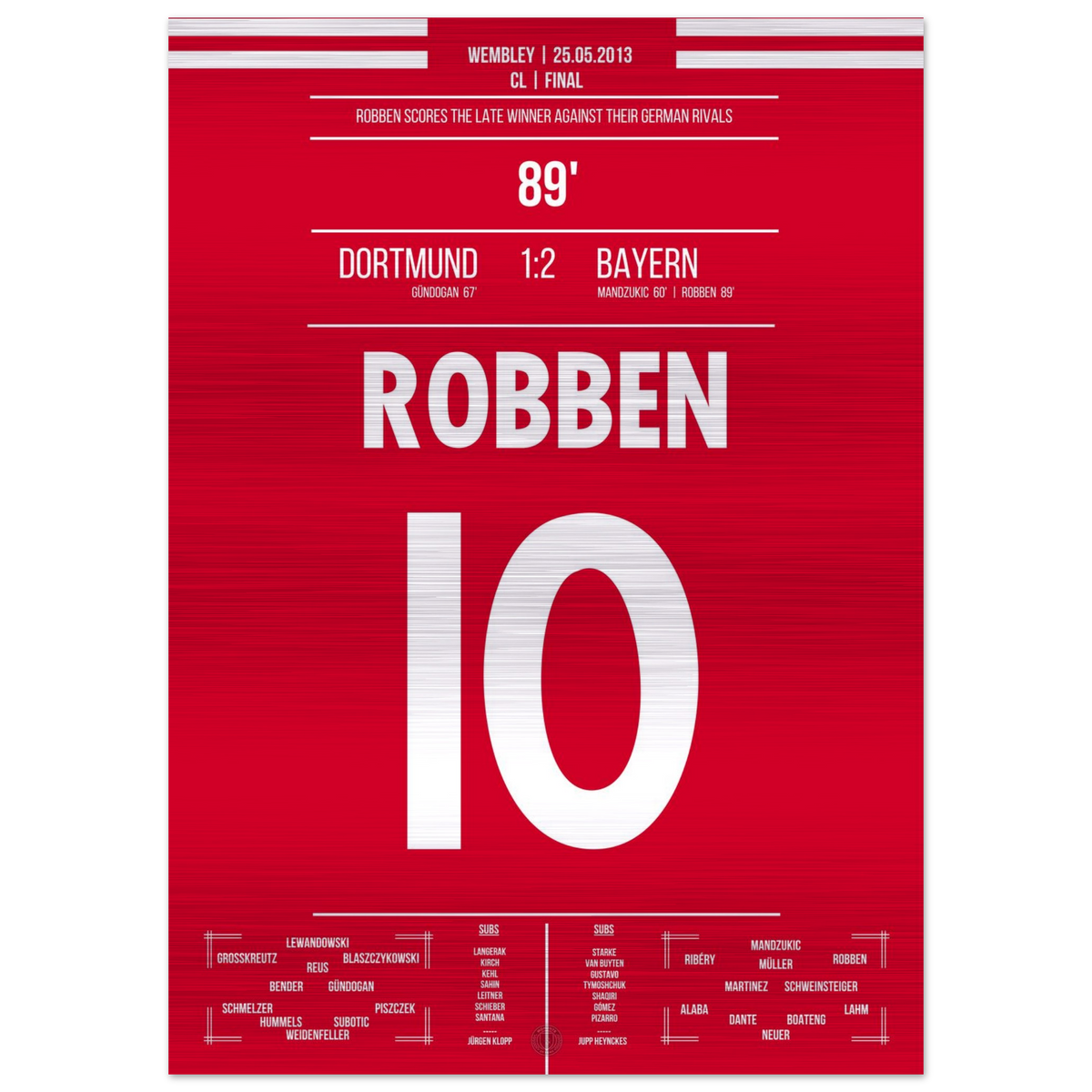 (Metal Print) Robben's Tor zum CL Titel 2013