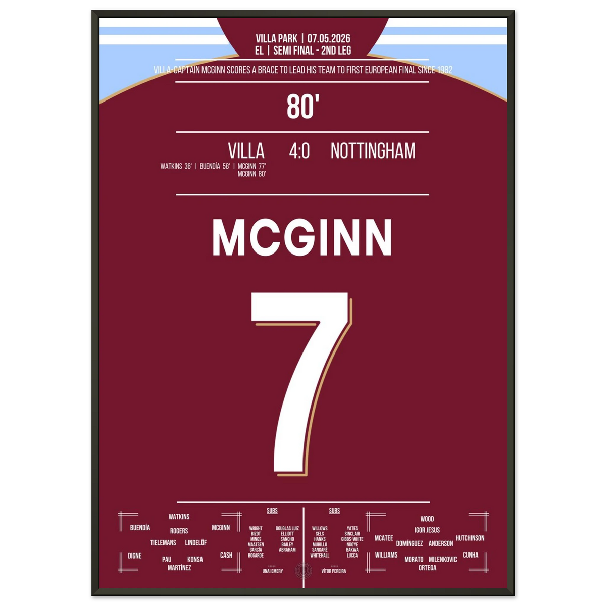 Kapitän McGinn führt Villa ins erste europäische Finale seit 1982