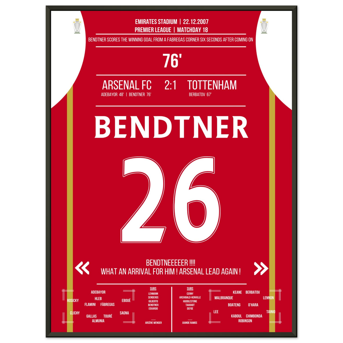 Bendtner's Siegtreffer 6 Sekunden nach Einwechslung im NLD