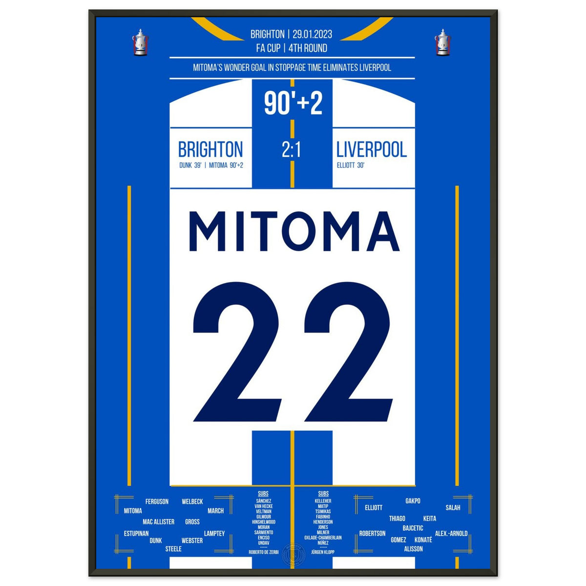 Mitoma's Tor in der Nachspielzeit im FA Cup gegen Liverpool