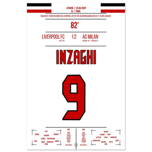 Inzaghi double strike in the 2007 final against Liverpool